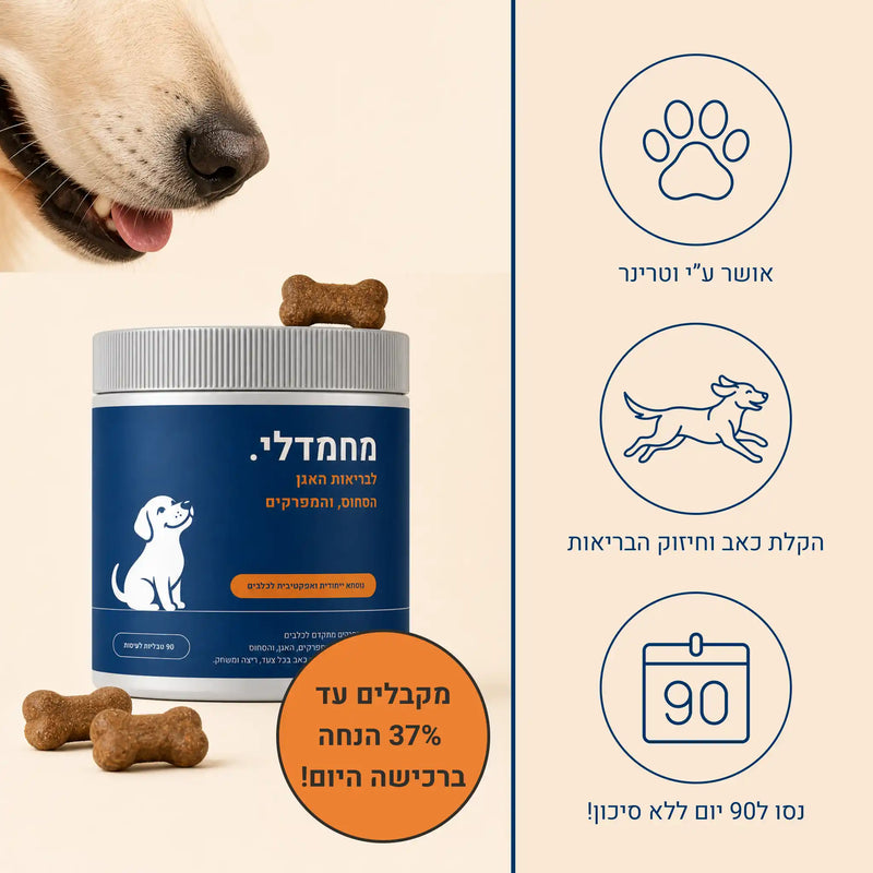 מחמדלי MOVE - תוסף לבריאות המפרקים ותנועה ללא כאב לכלבים